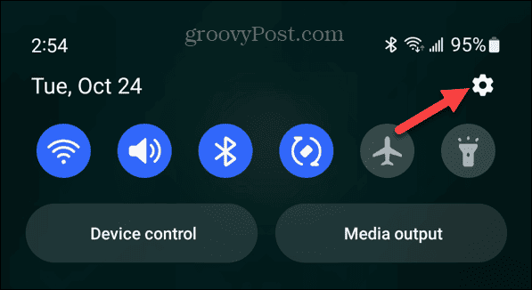 android settings button notification shade