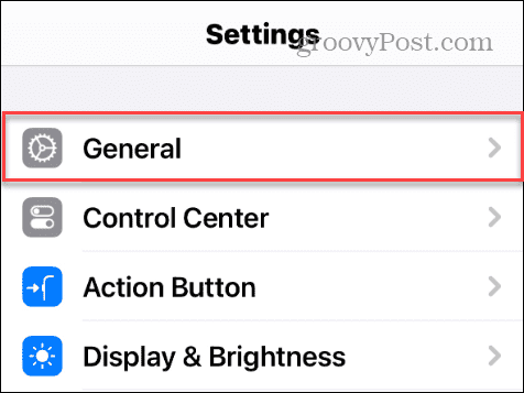 settings iphone general
