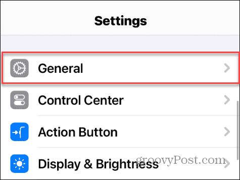 general option iphone settings