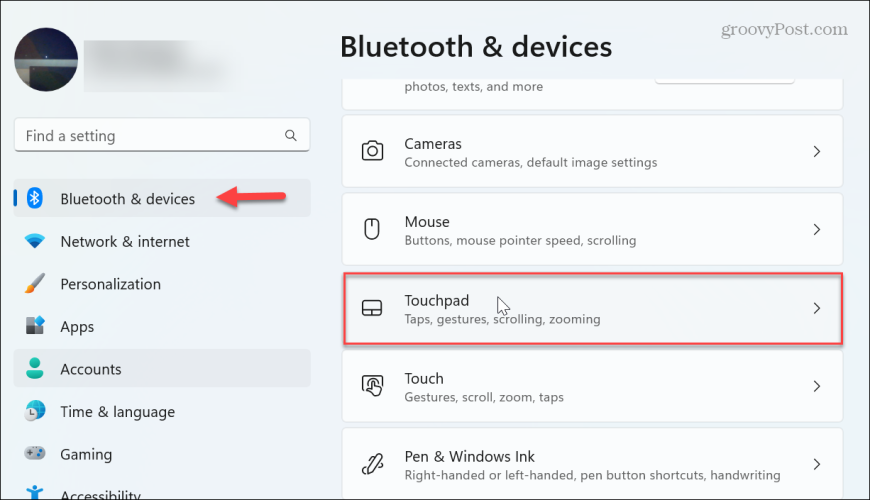 Disable the Touchpad on Windows 11
