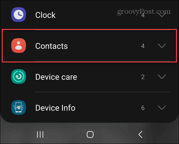 contacts widget android