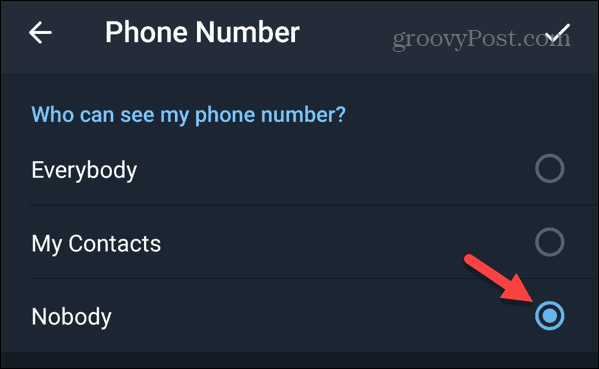 Nobody can see my Phone Number on Telegram on Android