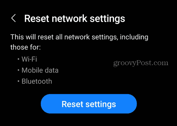 reset settings network android