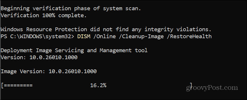 DISM scan powershell