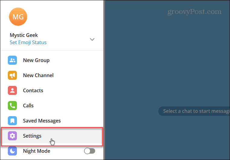 Telegram settings in desktop app