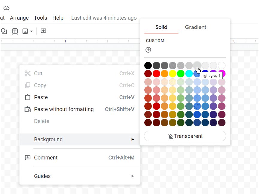 choose card color how to make cards on google docs