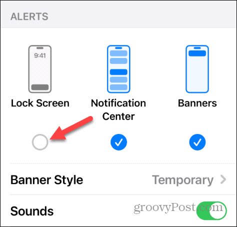 toggle off lock screen waking notification