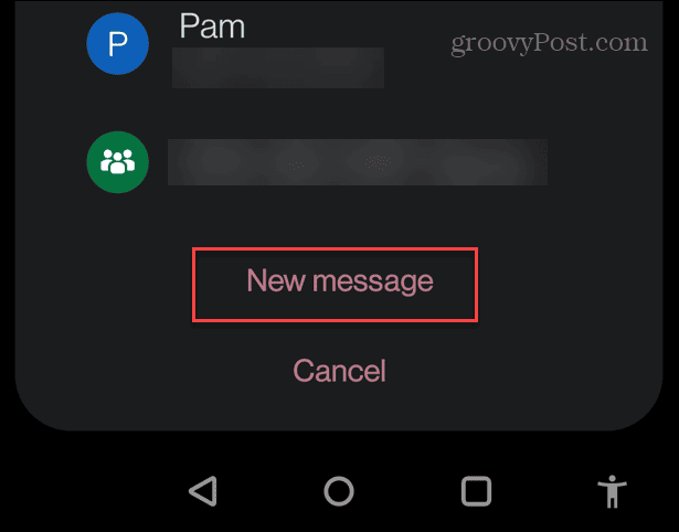 new message option forward text message