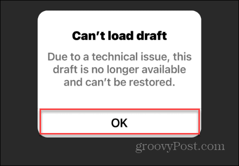 can't load draft error