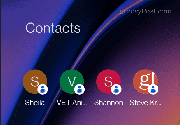 android contacts folder
