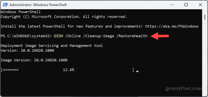 dism scan powershell