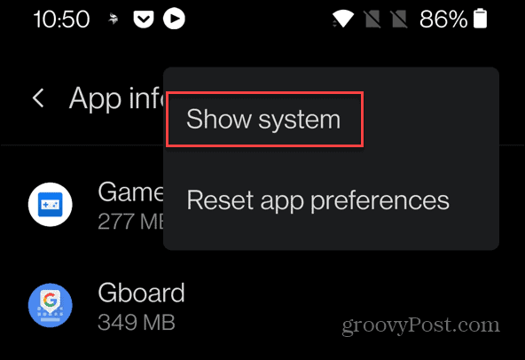 show system android