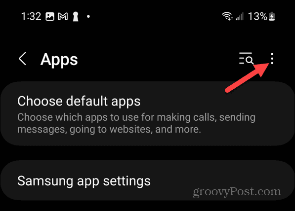 android apps menu button