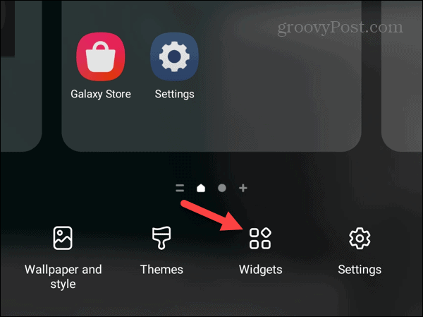 widgets button samsung galaxy
