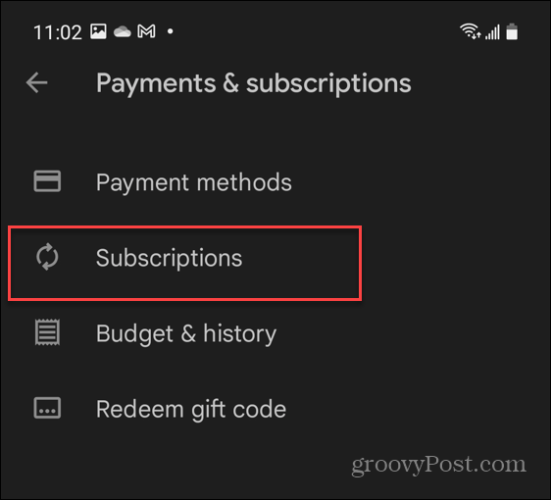 App subscriptions Android