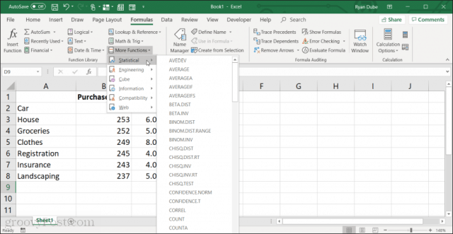 Selecting averageif in Excel