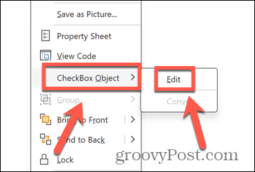 powerpoint edit checkbox