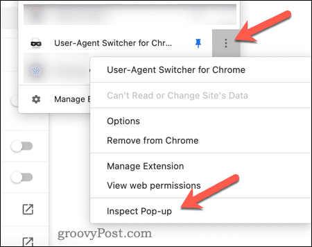 Inspect Chrome extension pop-up