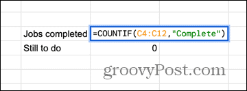 google sheets countif formula with custom values