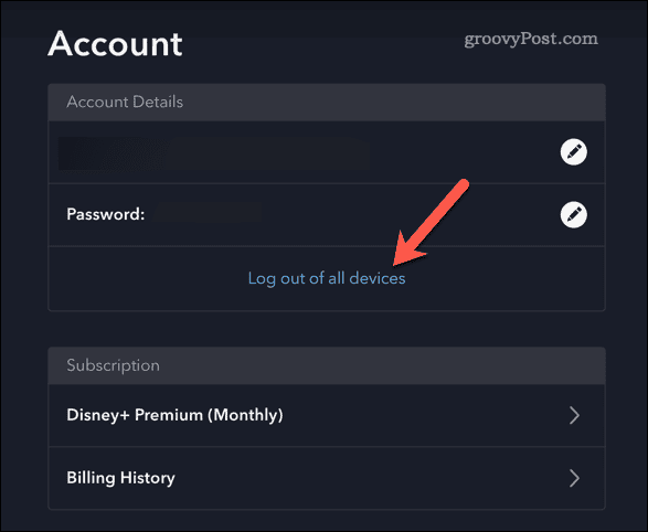 Log out of all Disney+ devices