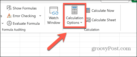 excel calculation options