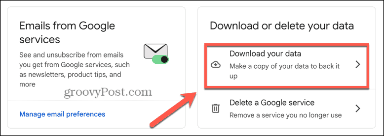 gmail download your data