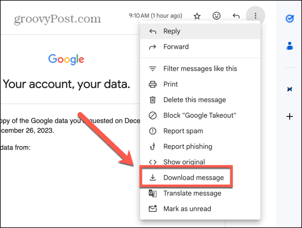 gmail download message