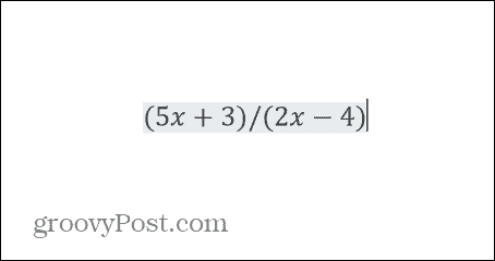 powerpoint algebraic fraction