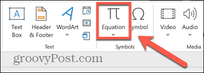 powerpoint equation button