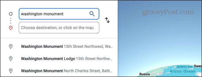 google maps enter address