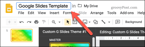 Saving a new Google Slides template