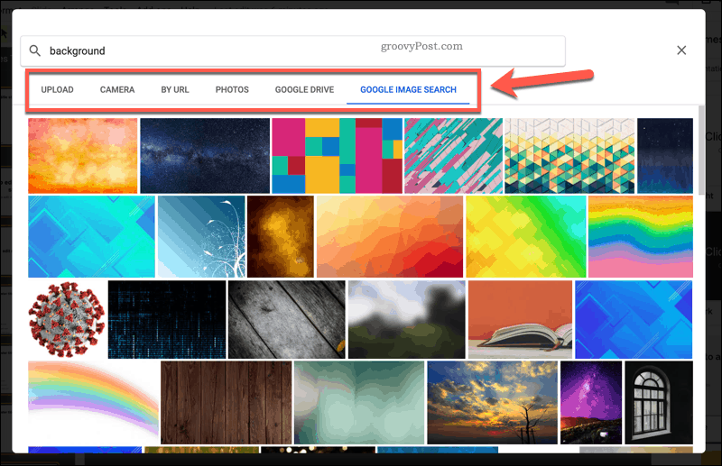 Adding a background image to Google Slides