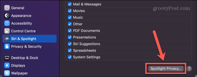 mac settings spotlight privacy