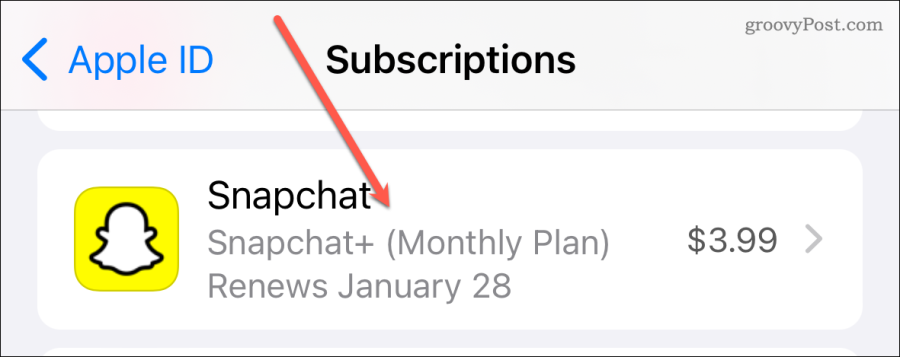 iCloud - Subscriptions - Snapchat