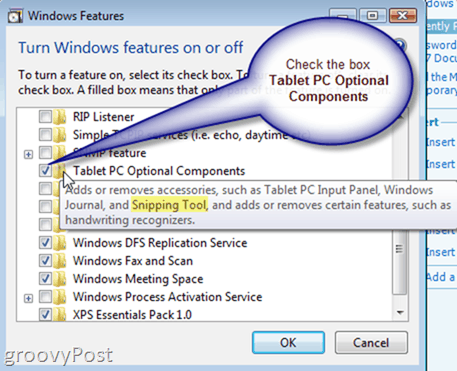 Enable or Install Windows Vista Snipping Tool