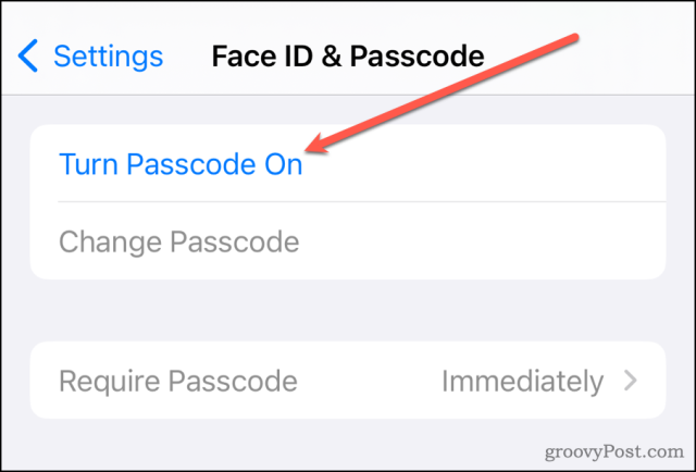iOS 17 Turn on Passcode