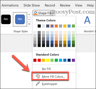 powerpoint fill colors