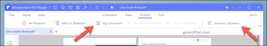 Signing documents in PDF Reader