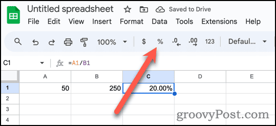 Percentage Formatting Button in Google Sheets_11