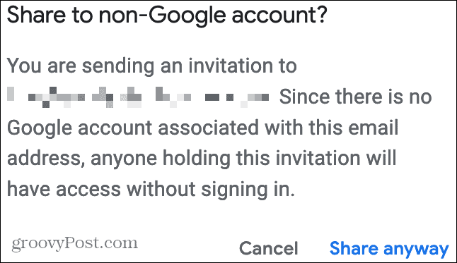 Share With a Non-Google Account