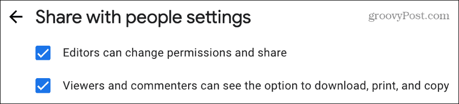 Share With People Settings