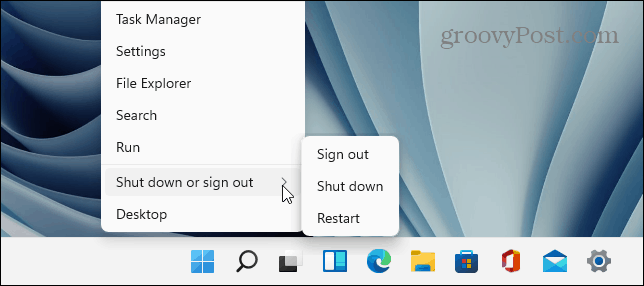 Shut Down Windows 11 Start Button